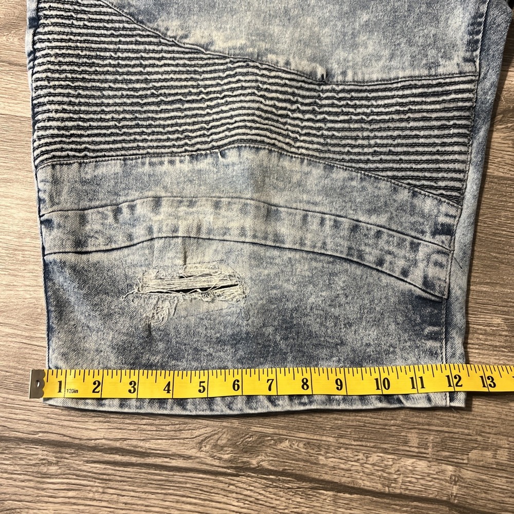 Dash Denim Y2K 90s Baggy Skater Distressed Blue Jean Shorts Men's Size 46x14 - Picture 8 of 9